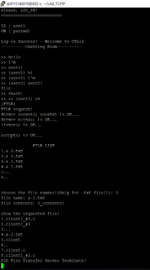 P2P File Transfer Model Client#1 result